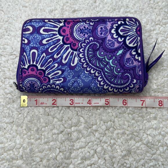 Vera Bradley Purple Zipper Wallet - Picture 7 of 8